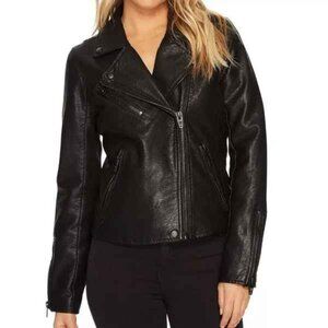 Blank NYC Black Faux Leather Jacket Size M